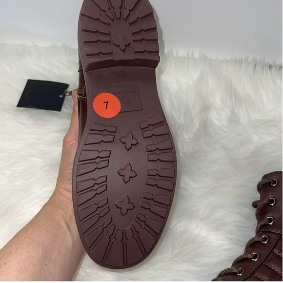 Guess GBC Los Angeles Women’s Ankle Combat Boots Lace Up Brown. Sz 7M. New - Picture 8 of 10